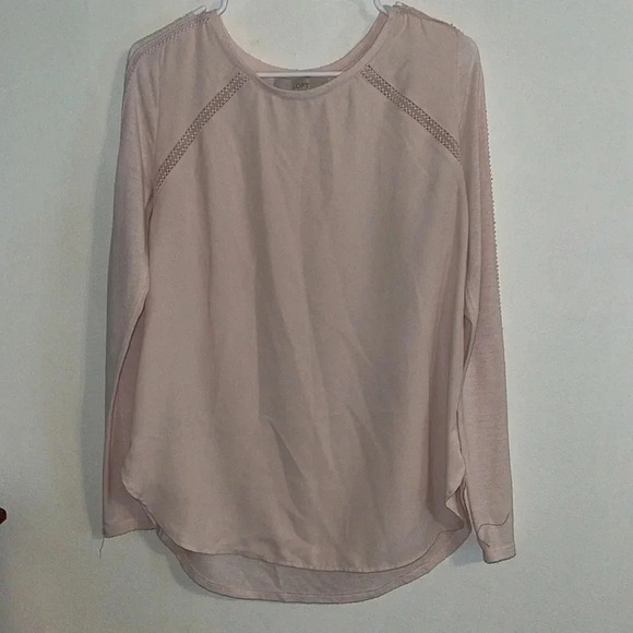 LOFT Pink Long Sleeve Blouse Top - Picture 1 of 7